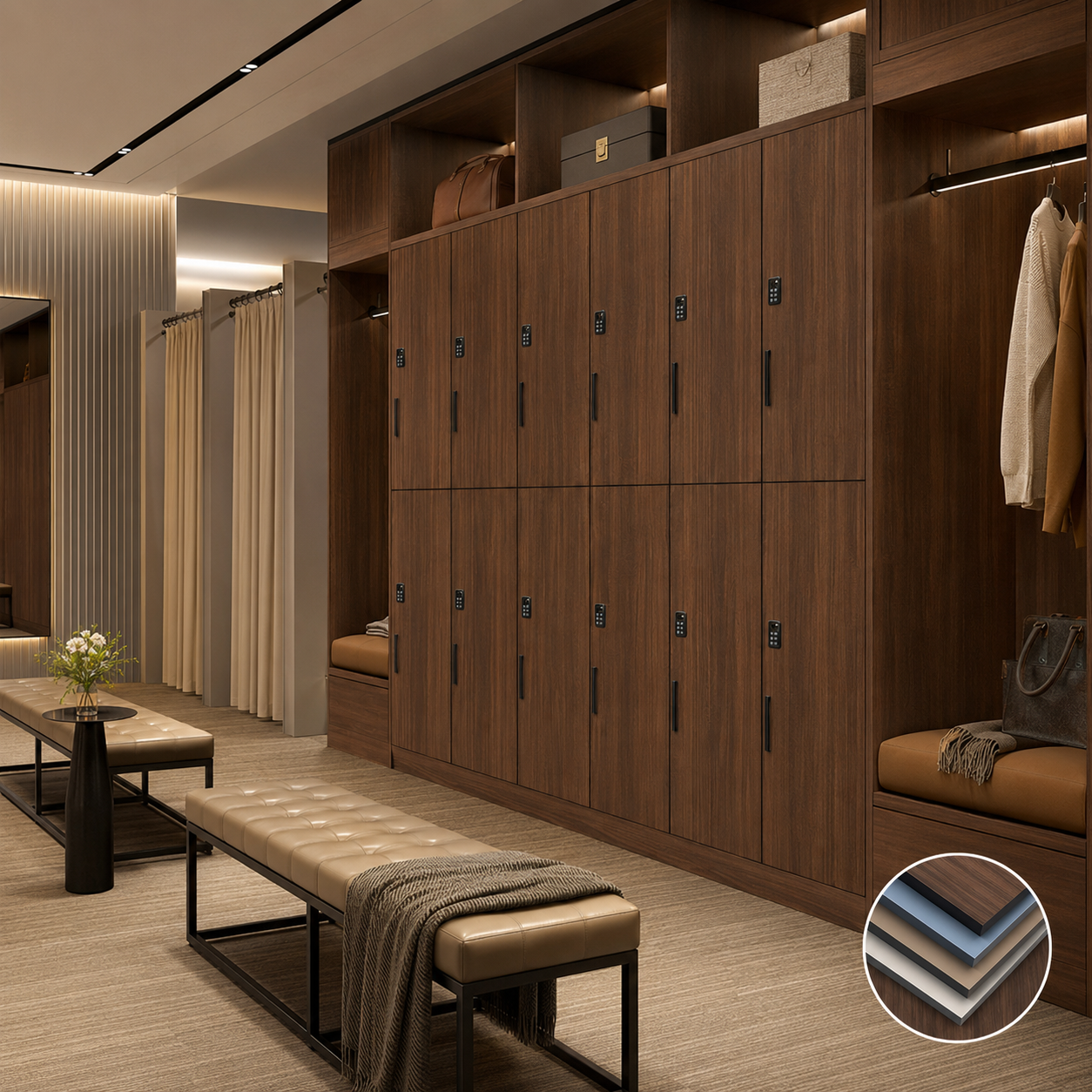 HPL Compact Laminate Lockers | Waterproof Anti-Bacterial Phenolic Resin Storage Lockers for School Gym Spa Office