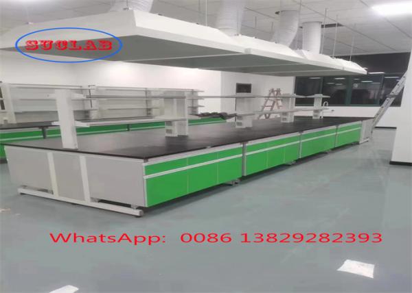 Tough Chemical Resistant Chemistry Lab Workbench Laboratory Workbench for School Chemistry Lab with Multiple Cabinets