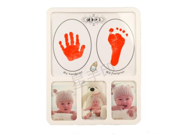 Wood Craft Box Baby Hand And Footprint Photo Frame For Newborn Souvenir Gifts