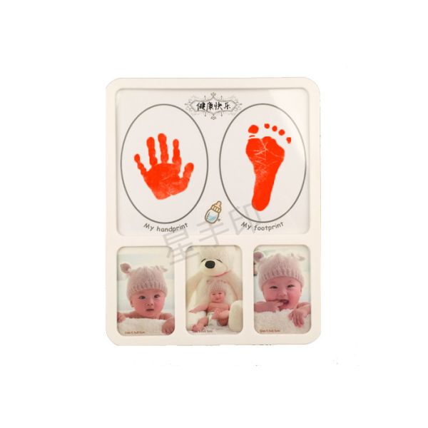 Wood Craft Box Baby Hand And Footprint Photo Frame For Newborn Souvenir Gifts