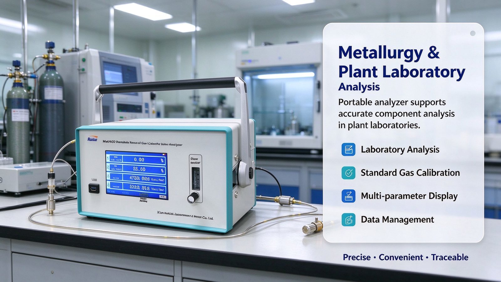 Portable Metal Calorific Value Multi Gas Analyzer CO2 CH4 DP CnHm Natural Gas Detector