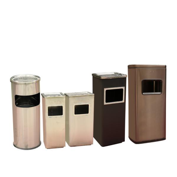 Commercial Trash Can Hotel Lobby Vertical Rust Steel with Ashtray Trash Hotel Lobby Corridor Flame Retardant Paper Baskets
