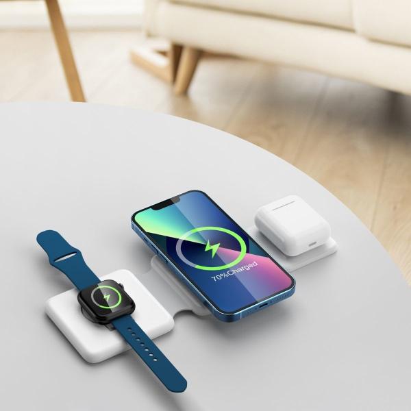 Multiple Devices 3 In 1 Wireless Charger Travel RTOPS Magnetic Wireless Charger