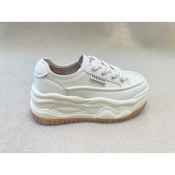 Women white espadrilles sneakers in summer autumn with authentic leather and casual