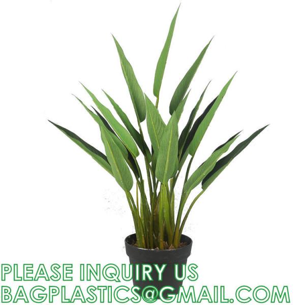 Artificial Bird of Paradise Plant 4 Feet Faux Palm Tree with 8 Trunks Faux Tree for Indoor Outdoor Modern Decoration