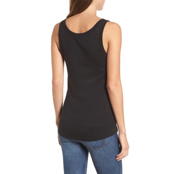 Custom Logo Black Casual Summer Cotton Fitness Biker Workout Tank Tops for Women