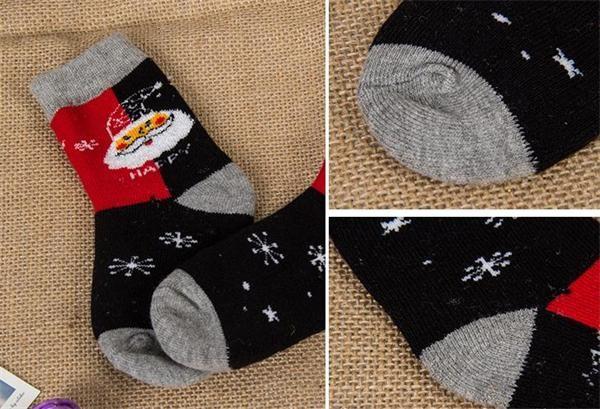 2015 Korean popular christmas santa claus design cosy cotton winter dress socks for girls