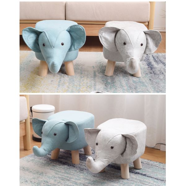 Solid Wood Children's Cartoon Household Shoe Stool 50X25X28cm