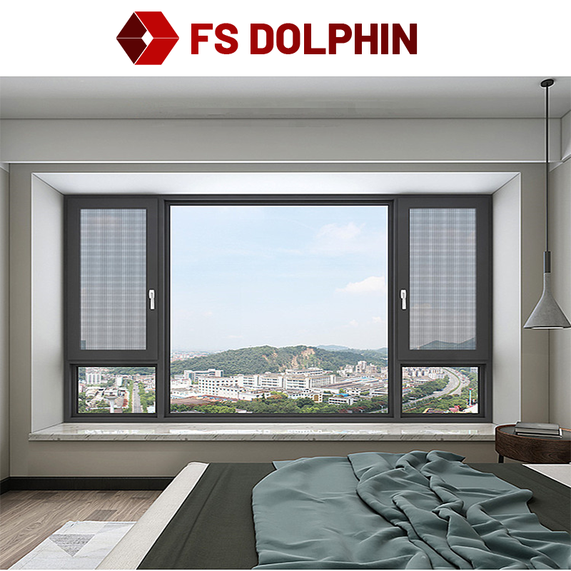 Окно наклона и поворота водоустойчивого алюминиевого окна окна двойное застекленное