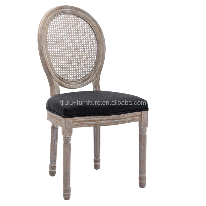 Rubber Wood Frame Material Nordic Upholstery Banquet Louis Chair for Living Room Weddings