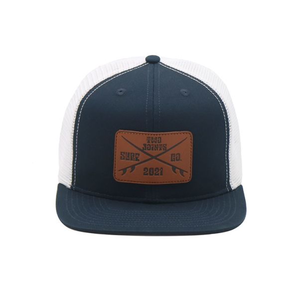 Customized Embroidered Eyelets 6 Panel Trucker Cap with Pre Curved Visor