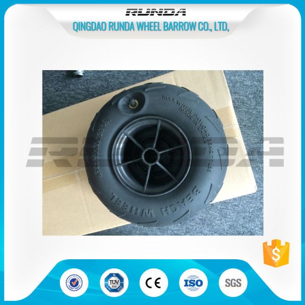 No Axle Pneumatic Wheelbarrow Wheels Puncture Resistant PVC 230mm*115mm