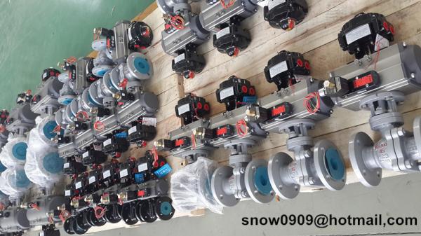 90 Degree Pneumatic Actuator Ball Valve Aluminum Alloy Rack Pinion