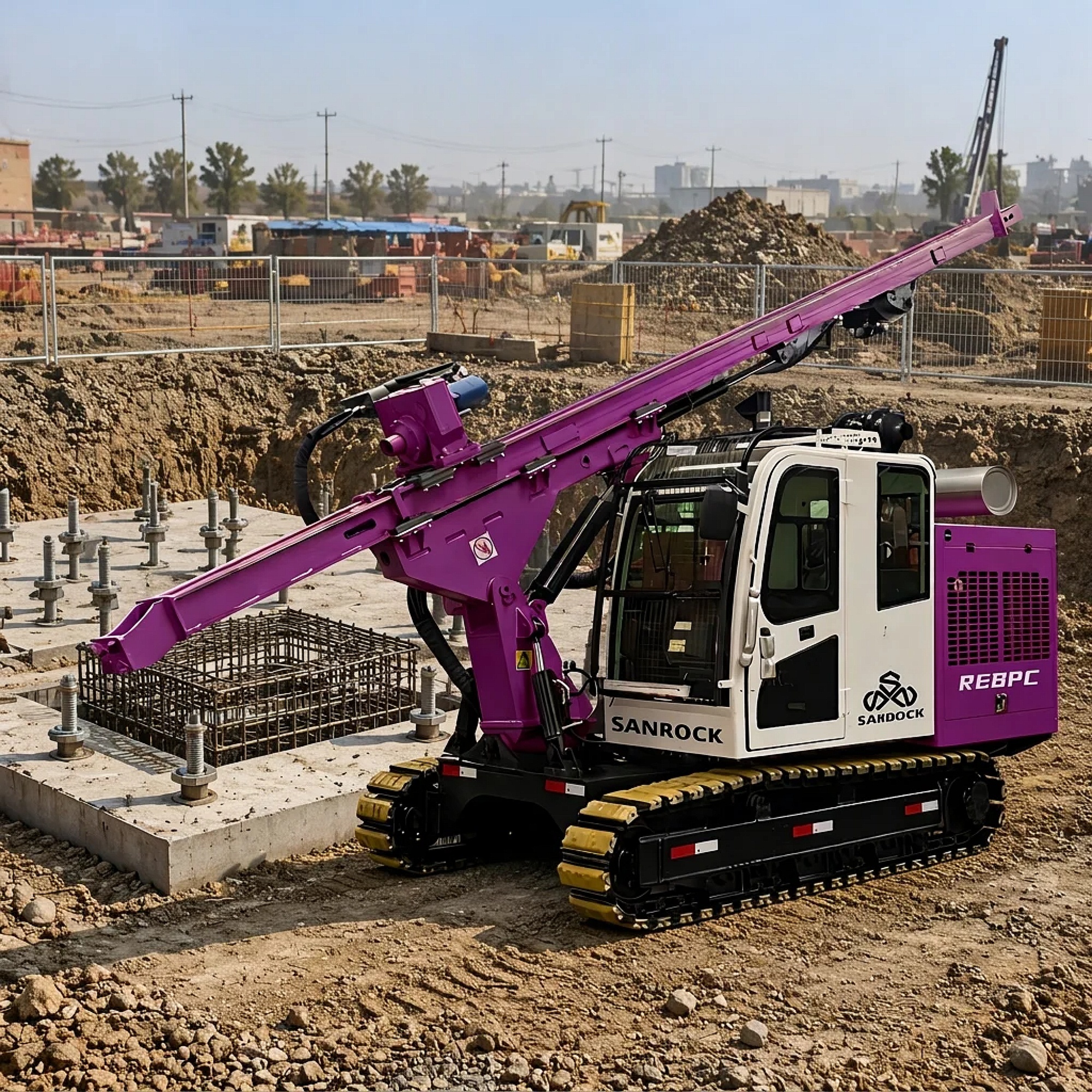 Screw Pile Driver Machine Alignment Control Precision Depth Borehole 30m Solar Photovoltaic Pile Driver