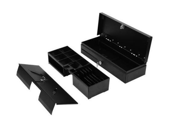 Metal Compact Cash Register / Lockable Cash Drawer 170A With 6 Adjustable Compartments