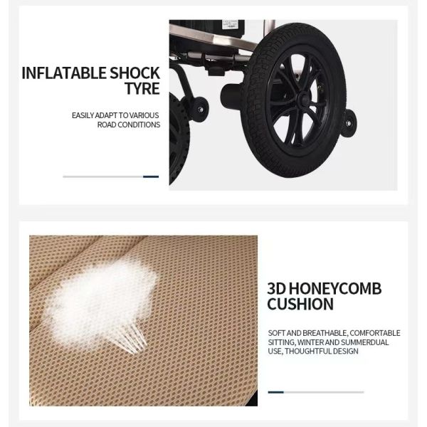 Front and Rear Intelligent Dual Control System Electric Wheelchair for Disabled Home