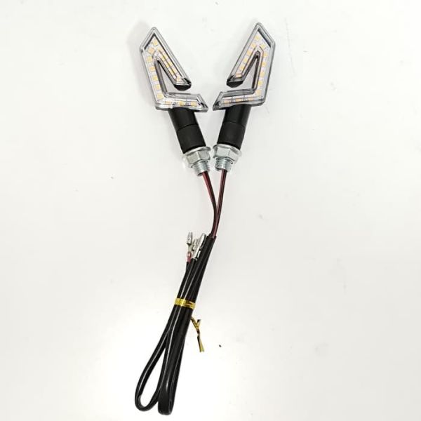 バイク ユニバーサル LED クリスタル ワイヤー付き 電球 点滅器