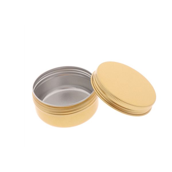 0.5oz 1oz 2oz 15ml 30ml 60ml 80ml 100ml Round Gold Metal Tin Can Cosmetic Packaging Aluminum Jar