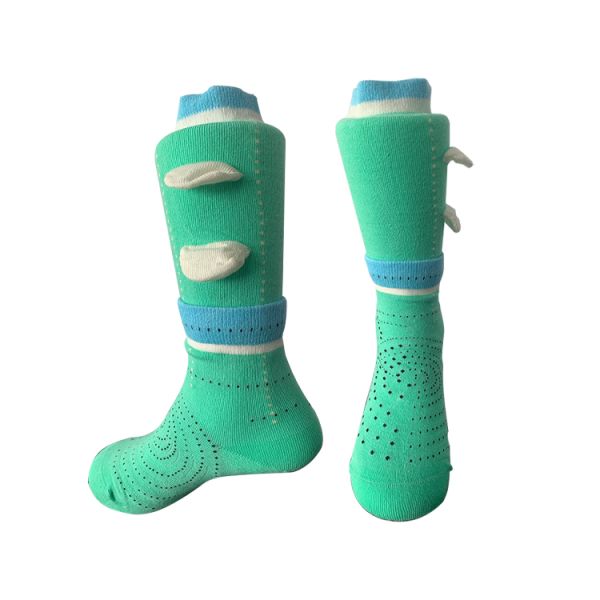 Modern Combed Cotton 3D Ears Double Ribbed Socks for Kids Design and Needle Detection