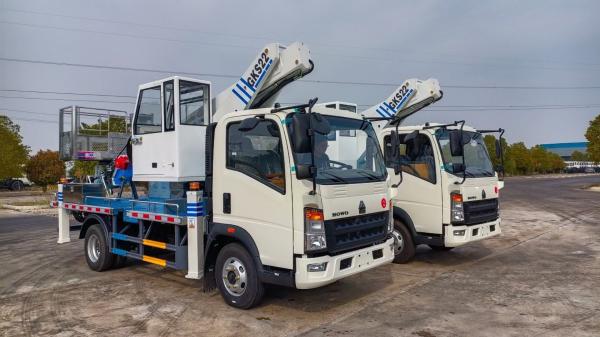 HOWO 22m Hydraulic Telescopic Boom Truck , Aerial Bucket Truck 150hp-250hp