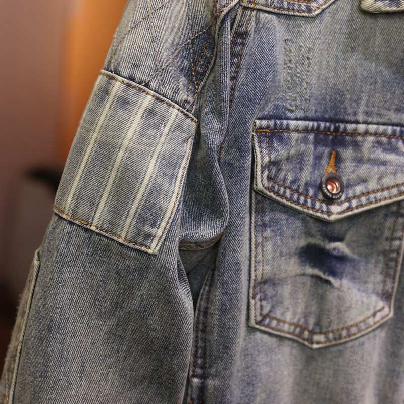 Daily Washed Youth Trend biker jacket wholesale Long Sleeve Lapel Collar Custom (JK527)