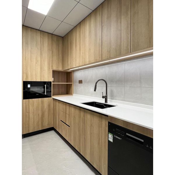 Contemporary L-Shape Medium Kitchen Shaker Cabinets Modular Customized Furniture