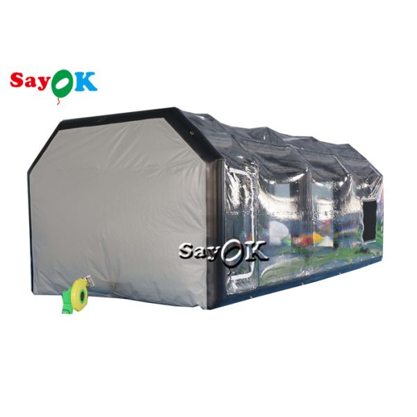 Clear Inflatable Tent 8x4x3mH Black Portable Inflatable Air Tent Airtight Car Spray Booth