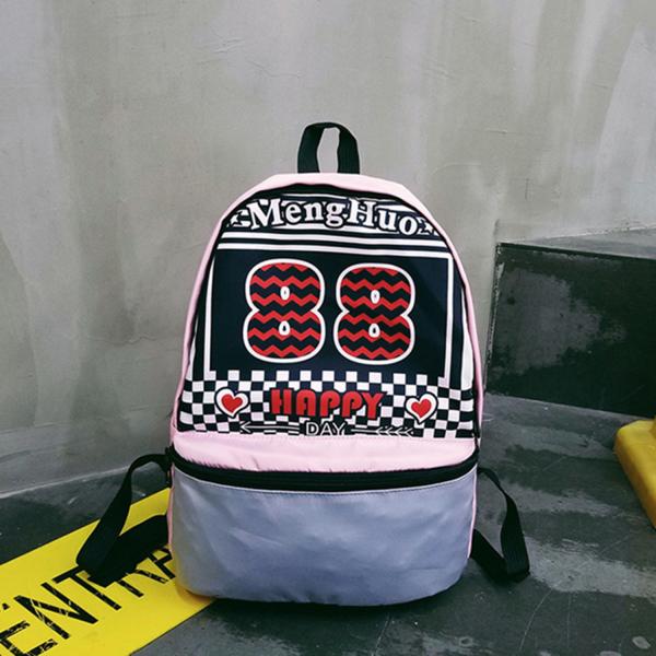 New nylon letter printed backpack fashion trend in summer in Europe and America