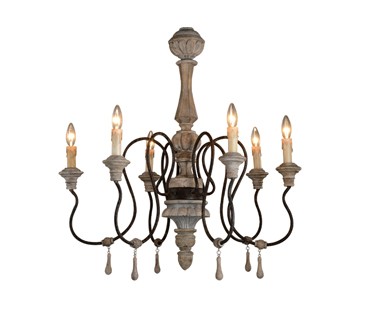 Mango wood chandelier Classic wooden and iron chandelier (WH-CI-31)