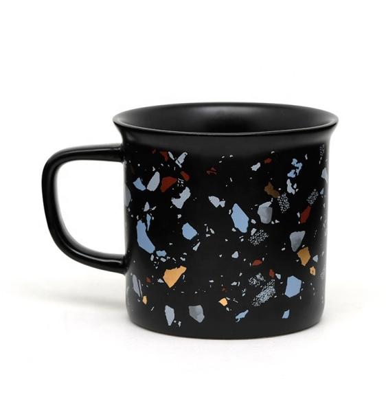 2020 new marble mosaic ceramic solid color mug with decal on glaze