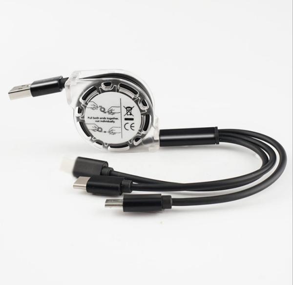 3 in 1 High Speed 3A TPE Phone Charging USB Cable Promotional Gifts