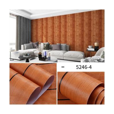 Fonction antistatique papier peint en grain de bois 3D auto-adhésif pour la décoration de meubles