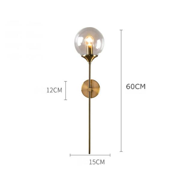 Rose Gold Color glass ball wall sconce for Corridor Living room Studio Bedroom ( WH-OR-07）