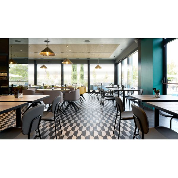 Green Elegant Leather Dining Chairs / Small Stackable Olga Dining Chair