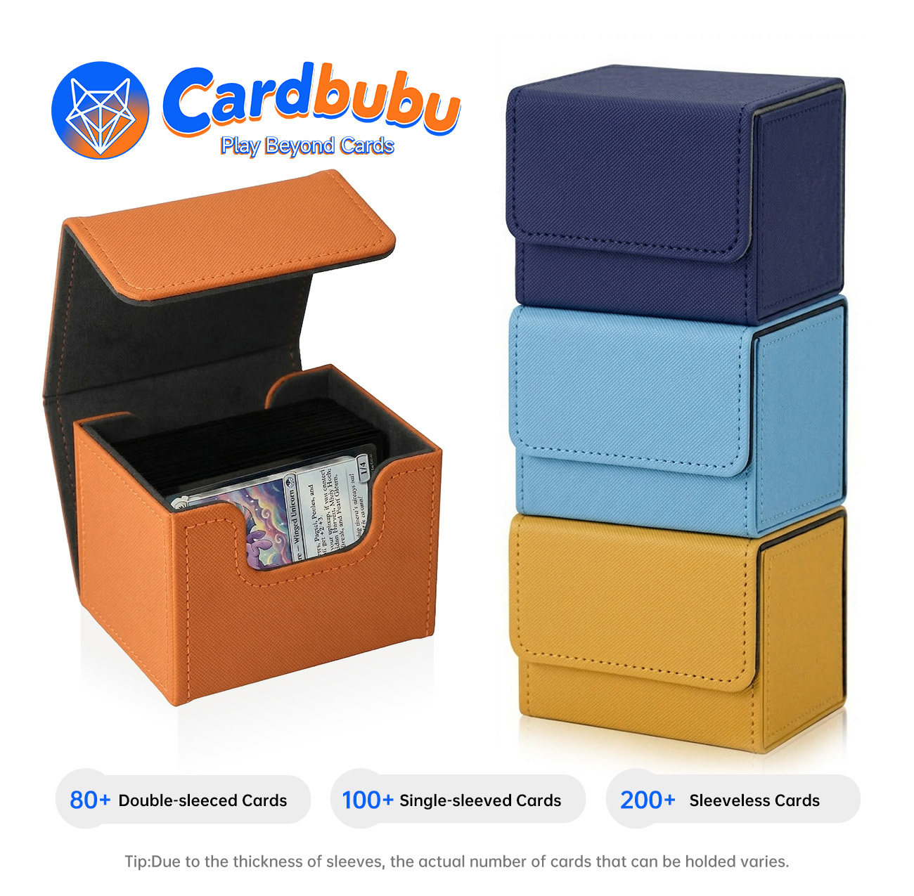 Custom PU Leather Deck Box for 100 Double Sleeved Cards Soft Flannel Interior Trading Card Case for MTG Yugioh TCG Games