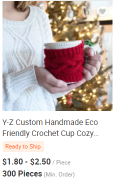 Y-Z Neutral Color Reusable Farm House Crochet Coffee Sleeve Cup Cozy with Wood Buttons