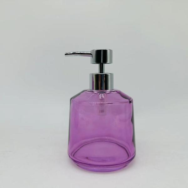 Customized color glass modern bathroom accessories bathroom soap dispenser tumbler round shape