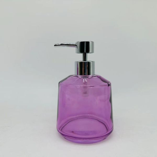 Customized color glass modern bathroom accessories bathroom soap dispenser tumbler round shape