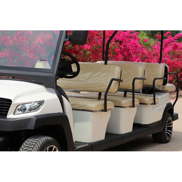 8 Front Seats & 3 Rear Electric Golf Buggy 48V Lithium Battery AC Motor Steel Chassis 25km/h Speed