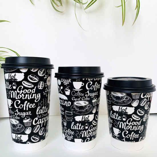 Biodegradable Disposable 4oz 6oz 8oz 10oz 12oz 16oz 20oz Double Wall Paper Cups For Hot Coffee Tea Drinks
