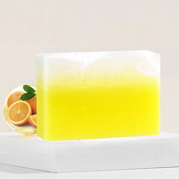 O banho orgânico do ODM ensaboa o sabão orgânico natural alaranjado doce da baunilha