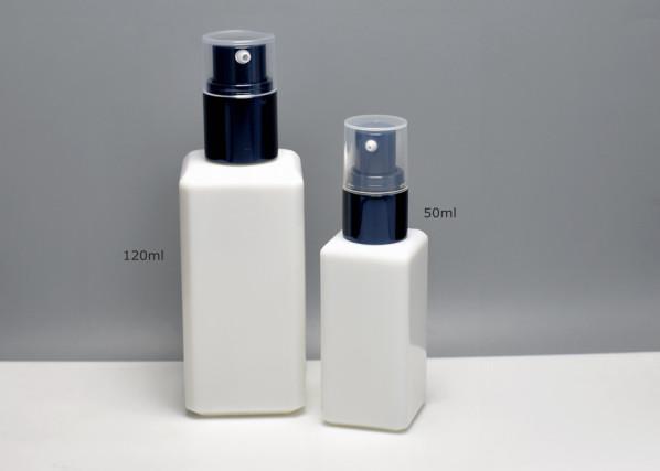 Custom Wholesale 50ml 120ml Square Opal White Glass Bottles With Treatment Pump, Cosmetic Packaging Glass Bottles