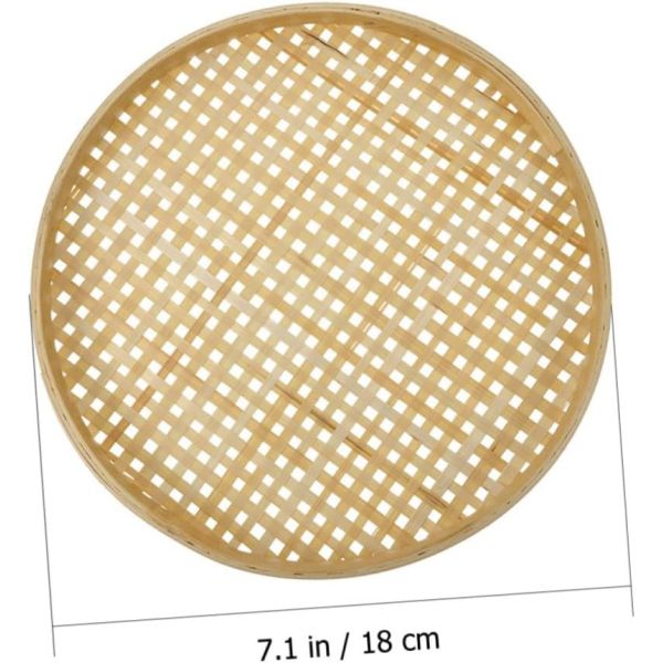 Bamboo Sieve Round Baskets Woven Storage Baskets Woven Tray Fruit Rattan Tray Fruit Natural Bamboo Colander Weaving Sieve Vegetable Food