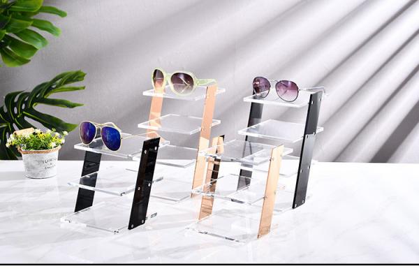 Custom Clear Acrylic Stands 4 Layer Countertop Display Rack For Sunglasses