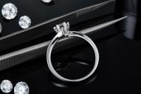 Lady 9k Round 7.5mm Moissanite Silver Ring Open Fashion Grandeur Jewelry