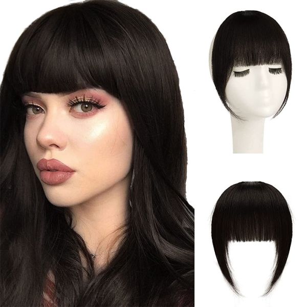 Toupee Design Left Remy Brazilian Human Hair Bangs Clip In Hair Extension for Black Women