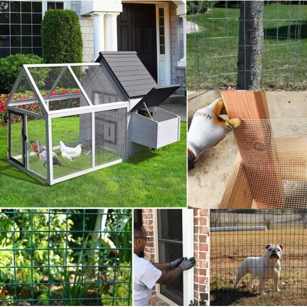 Green Color Pvc Coated Welded Wire Mesh Panels Galvanized Low Carbon Steel Q195 Grids