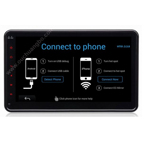 Ouchuangbo android 4.4 10.1 inch Universal car DVD gps with 1024*600 4 core AUX 3G WIFI