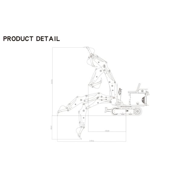 KV08 Mini Excavadora Diesel 2000*730* 1880mm 16Mpa