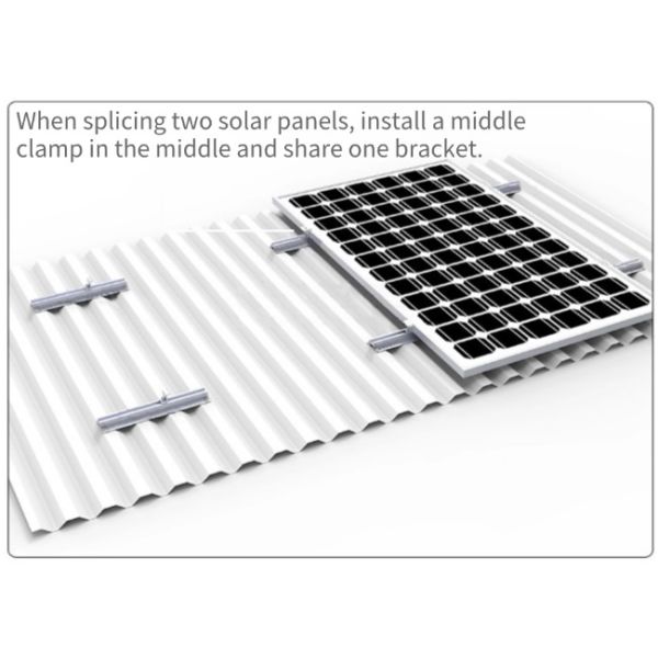 Rieles de montaje fotovoltaico solar cortos Kits solares Estructura metálica de aluminio Inclinada